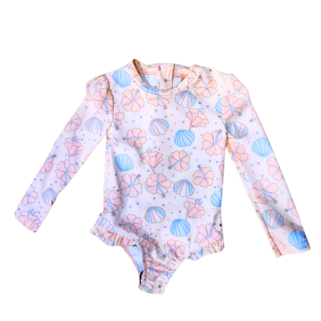Girl's Ruffle Rashguard Swimsuit