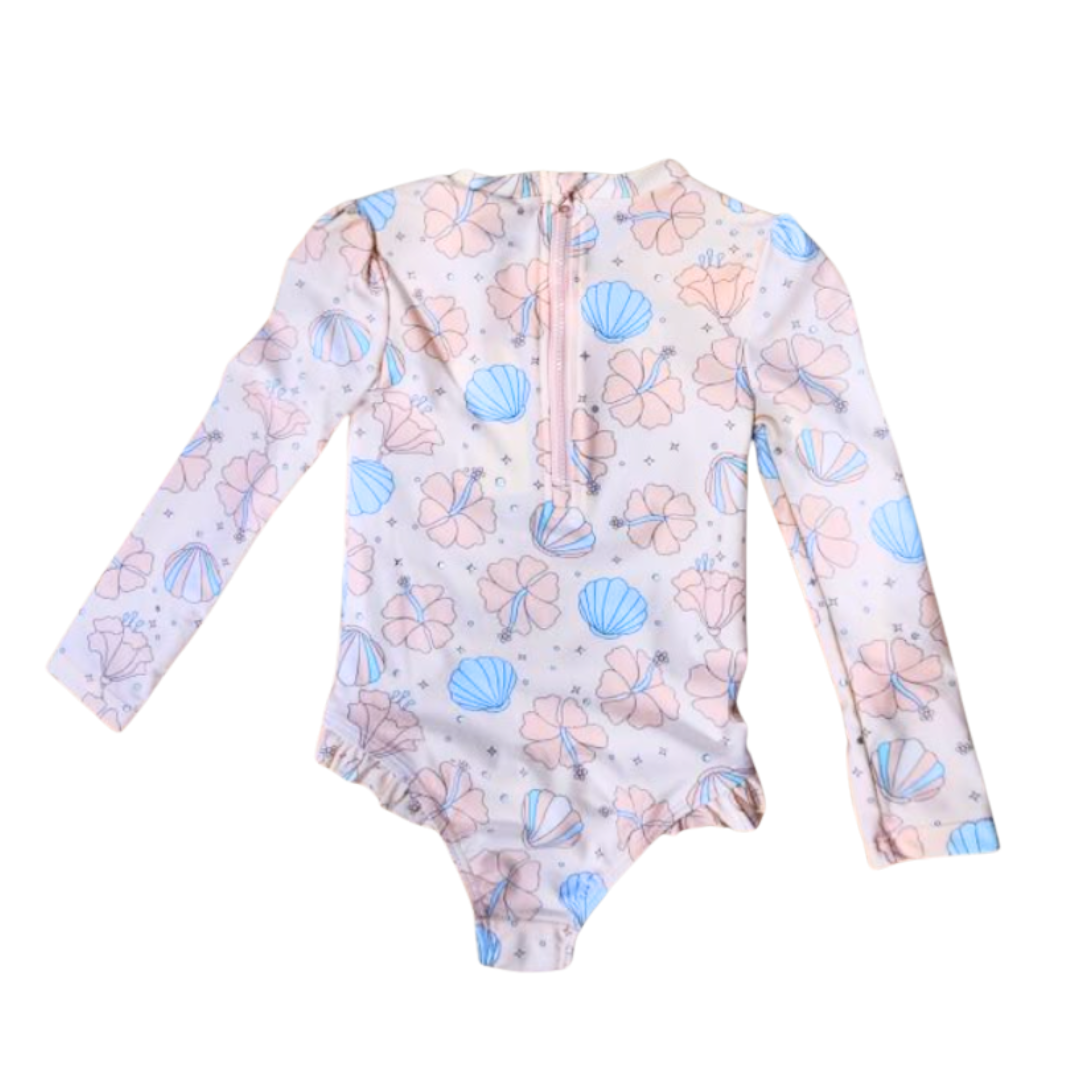 Girl's Ruffle Rashguard Swimsuit