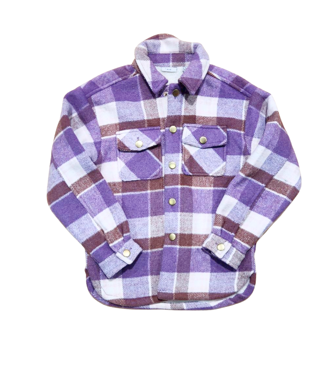 Youth Purple Plaid Shacket