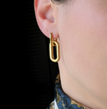 Load image into Gallery viewer, 18K Gold Double Hoop Earings
