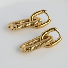 Load image into Gallery viewer, 18K Gold Double Hoop Earings

