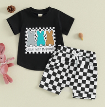 Load image into Gallery viewer, Chillin With My Bunnies Checkered Short Set
