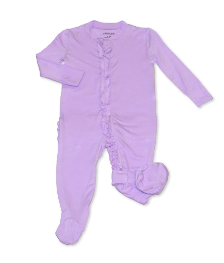 Bamboo Ruffle Footies with Two Way Zipper