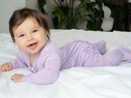 Bamboo Ruffle Footies with Two Way Zipper