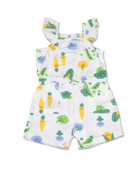 Bamboo Sleeveless Ruffle Romper