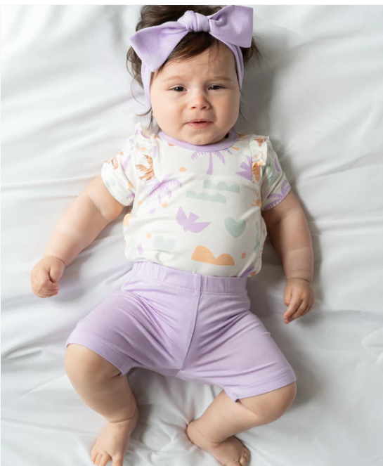 Bamboo Ruffle Onesie & Knee Leggings -Boho Surf