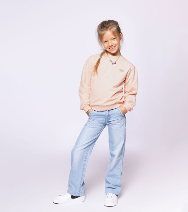 Girls Paper bag Light Wash Jeans