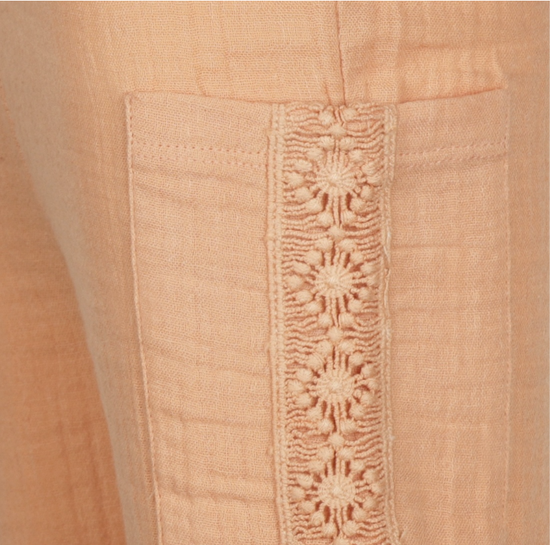 Peach Pink Muslin Trouser