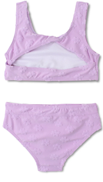 Girl's Purple Puff Flower Bikini