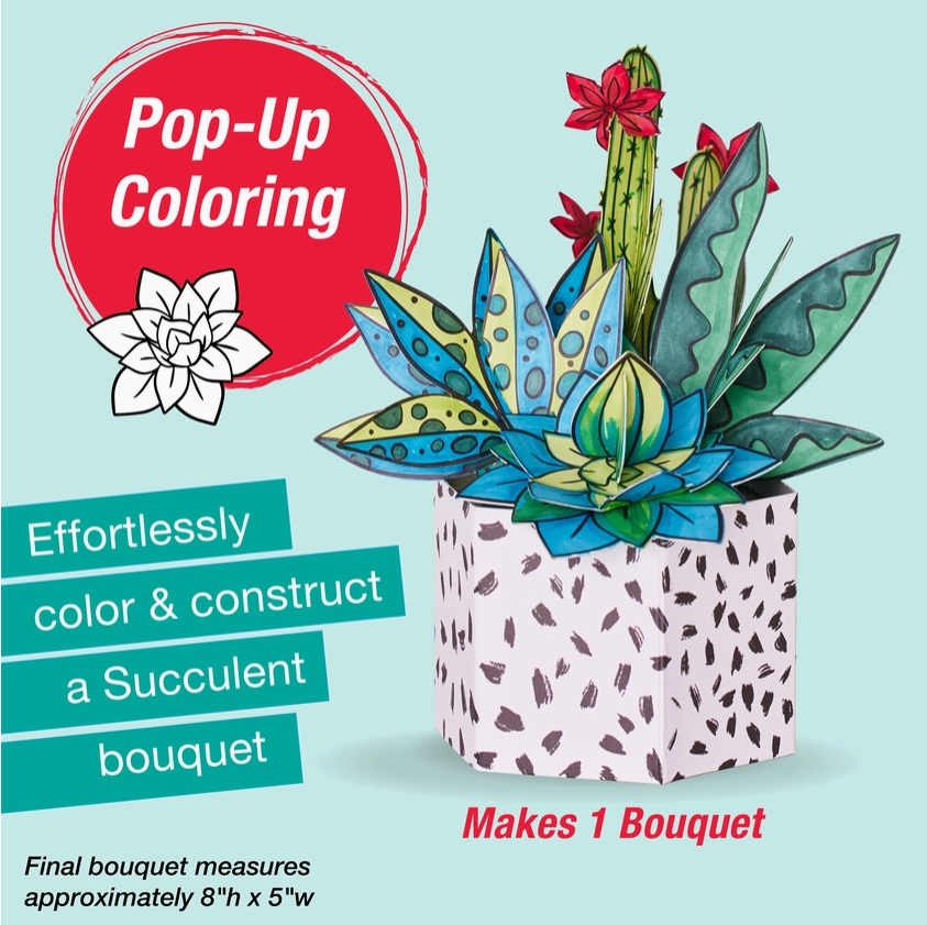 Pop Up Coloring Succulents Bouquet -Coloring Craft