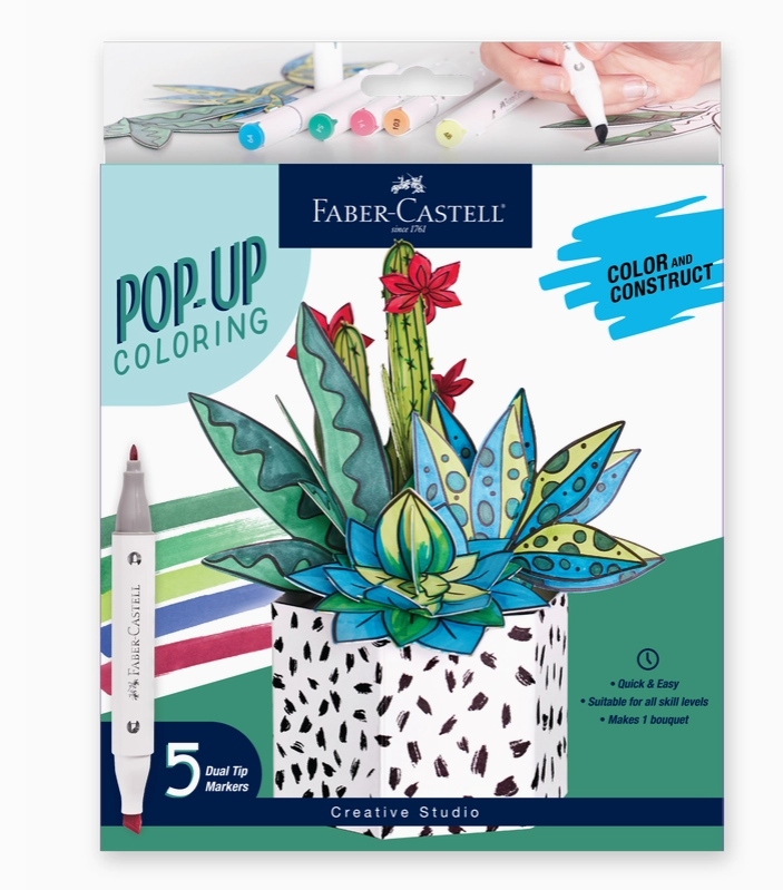 Pop Up Coloring Succulents Bouquet -Coloring Craft