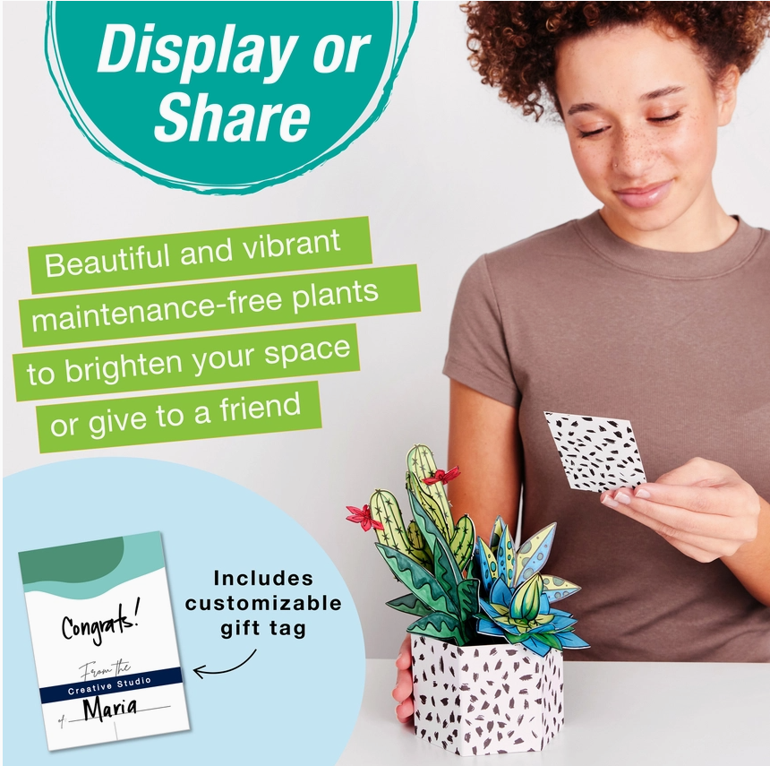 Pop Up Coloring Succulents Bouquet -Coloring Craft