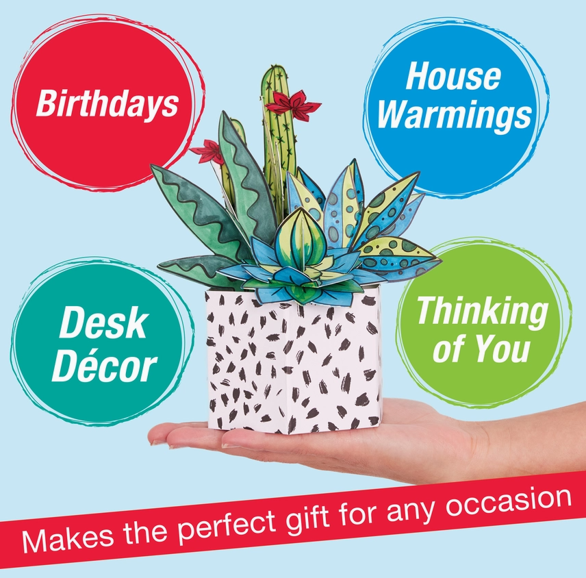 Pop Up Coloring Succulents Bouquet -Coloring Craft
