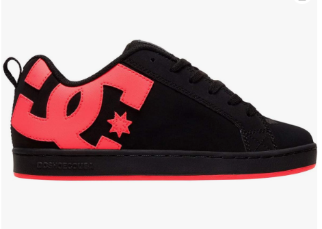 Womens Court Graffik Skate Shoe -Black/Hot Pink