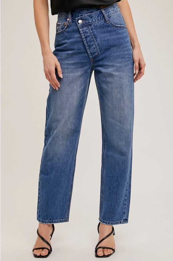 Asymmetrical Waist Jeans