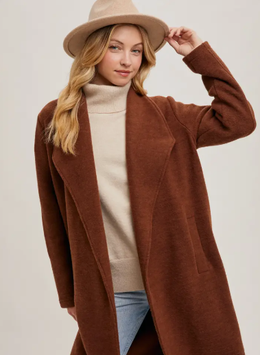 Open Front Knit Coat Jacket