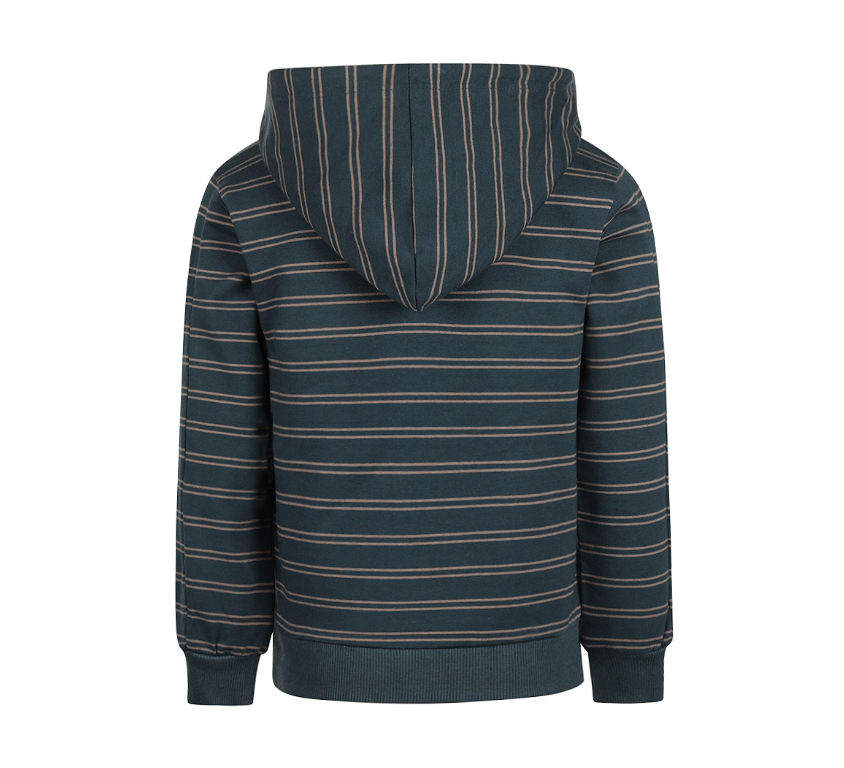 Steel Blue Striped Hoodie