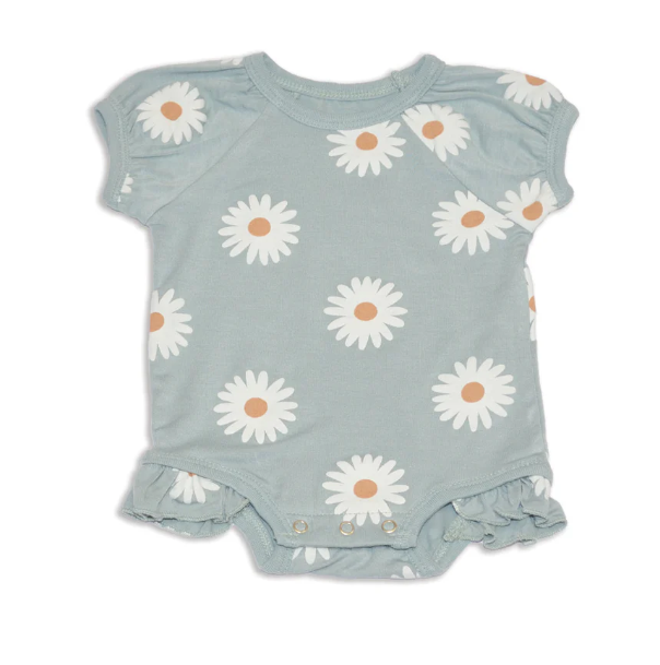Bamboo Short Sleeve Ruffle Onesie (Daisy)