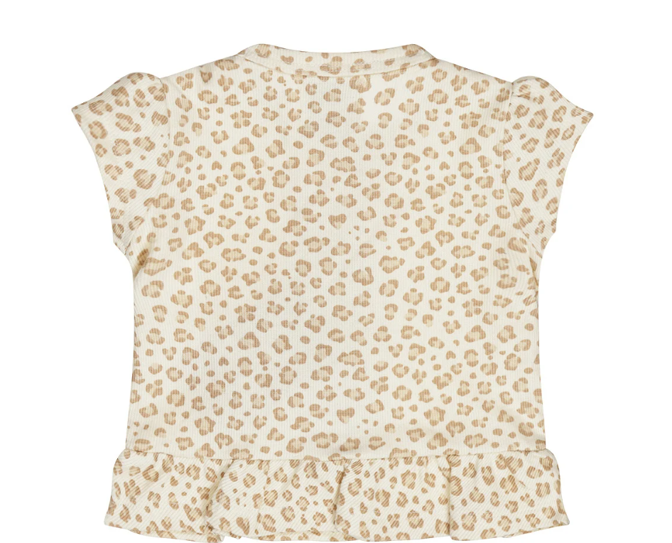 Girl's White Leopard Print Top