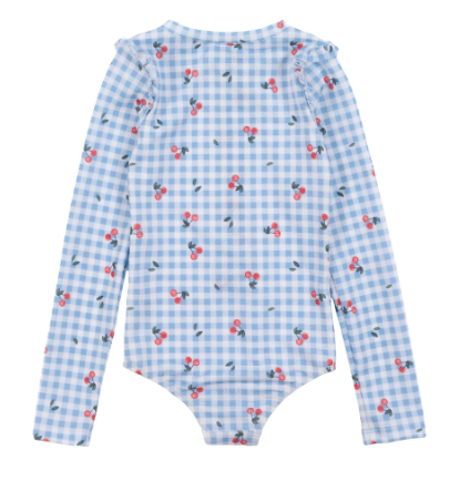 Infant Gingham Cherry Ruffle Rashgaurd