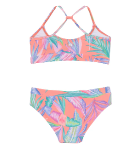 Girls' Two-Piece Coral UV Swimsuit