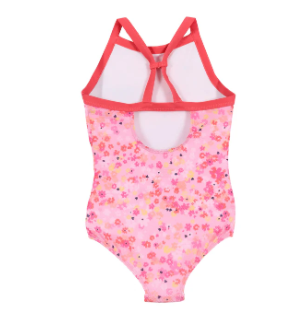 Girls' Pink One-Piece UV Swimsuit