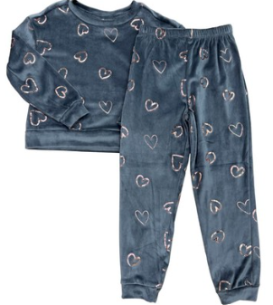 Pink Heart Plush 2pc Lounge Set