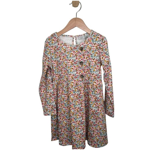 Ribbed Floral Swing Dress