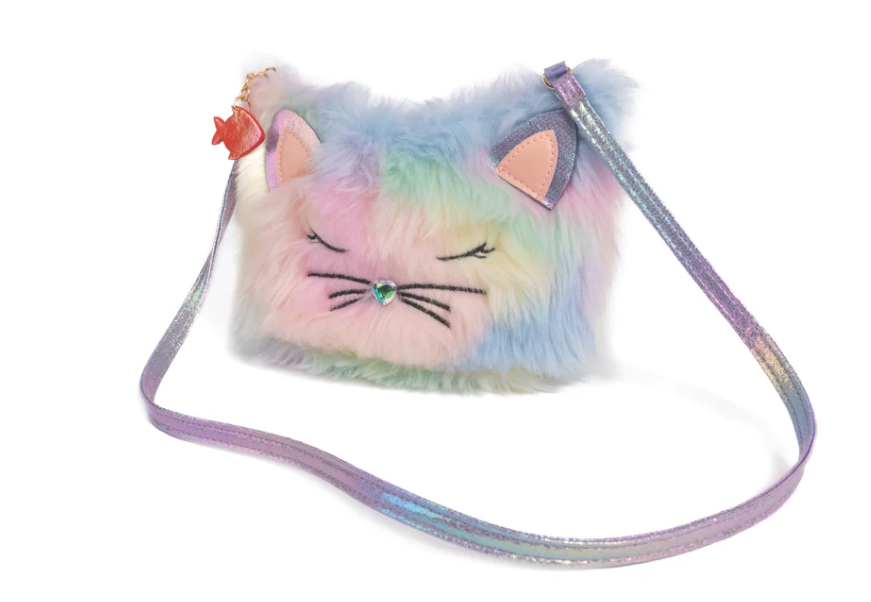 Rainbow Furry Kitty Purse