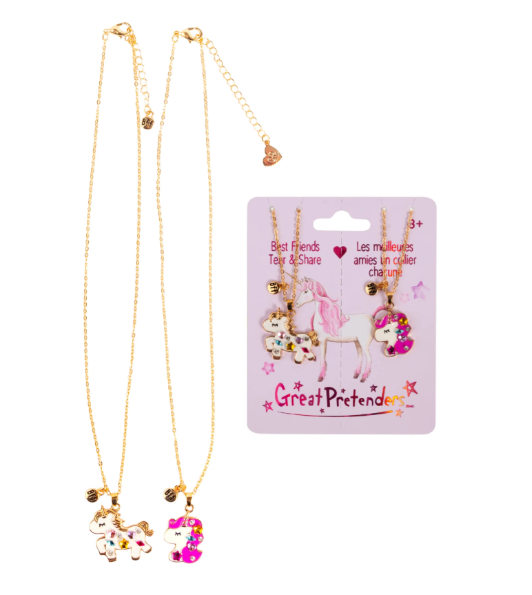 Bejeweled Unicorns Tear & Share Necklace