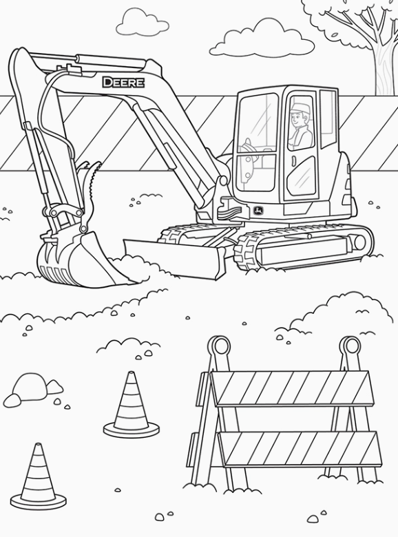 John Deere Kids Tractors, Trucks & Animals Coloring Book with Stickers