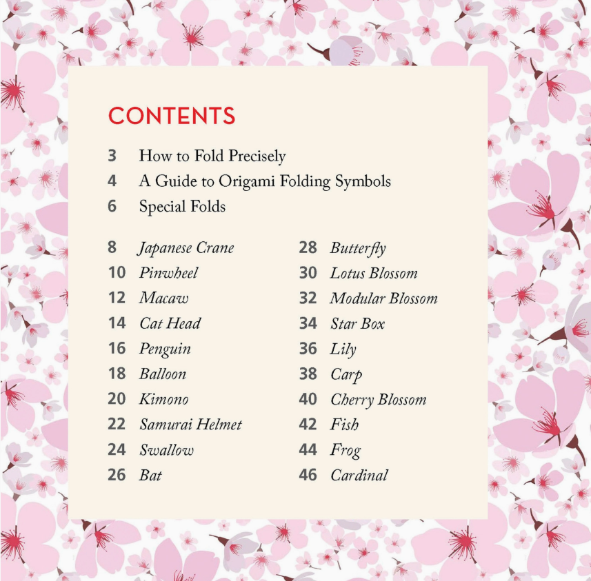 Cherry Blossoms Origami Paper and Book