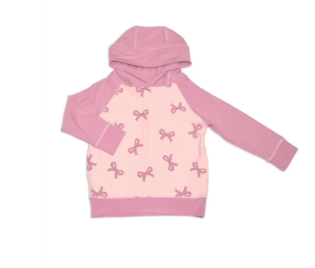 Bamboo Fleece Pullover Hoodie -Whimsical Bows