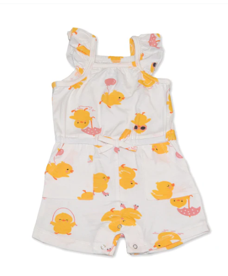 Bamboo Sleeveless Ruffle Romper