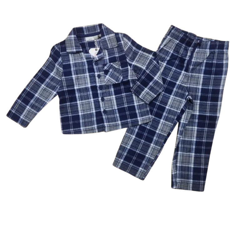 Youth Button Up Plaid Pajamas