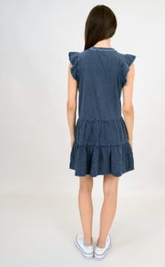 Arianne Bubble Gauze/Jersey Tiered Dress