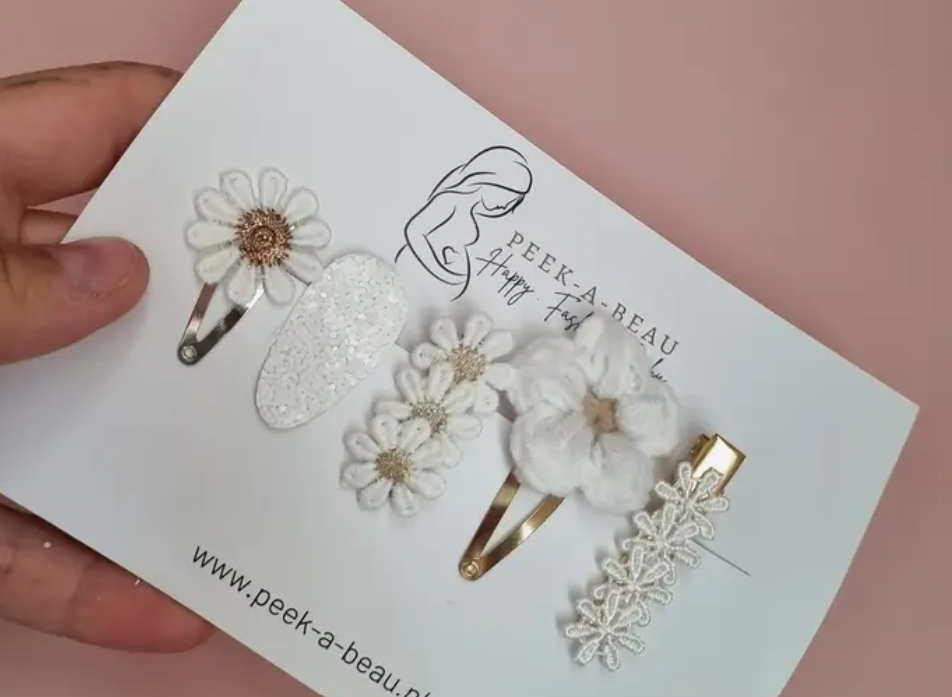 White Dream Flower Clips