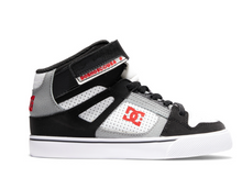 Load image into Gallery viewer, Children&#39;s DC Pure Elastic Lace High Top -White/Black/Red
