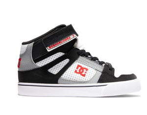 Children's DC Pure Elastic Lace High Top -White/Black/Red