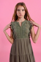 Load image into Gallery viewer, Mini Flare Dress With Lace Yoke
