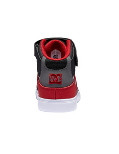 Children's DC Shoes Pure High Elastic Lace High Top Shoes -White/Grey/Red