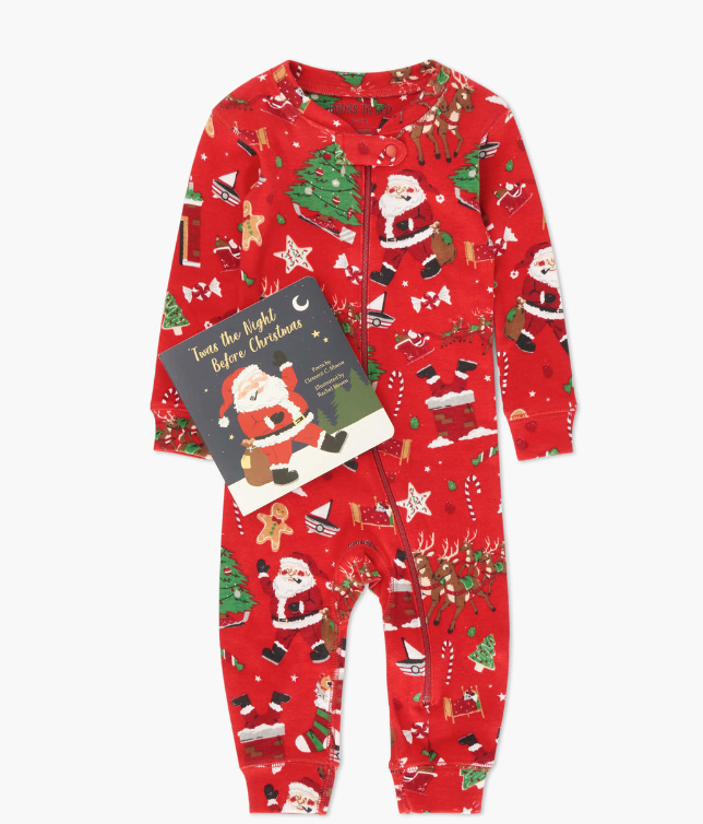 Twas The Night Before Christmas Baby Coverall & Book Set