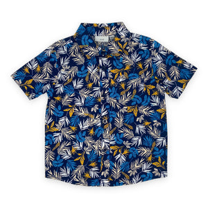 Youth Tropical Stripe Button Up