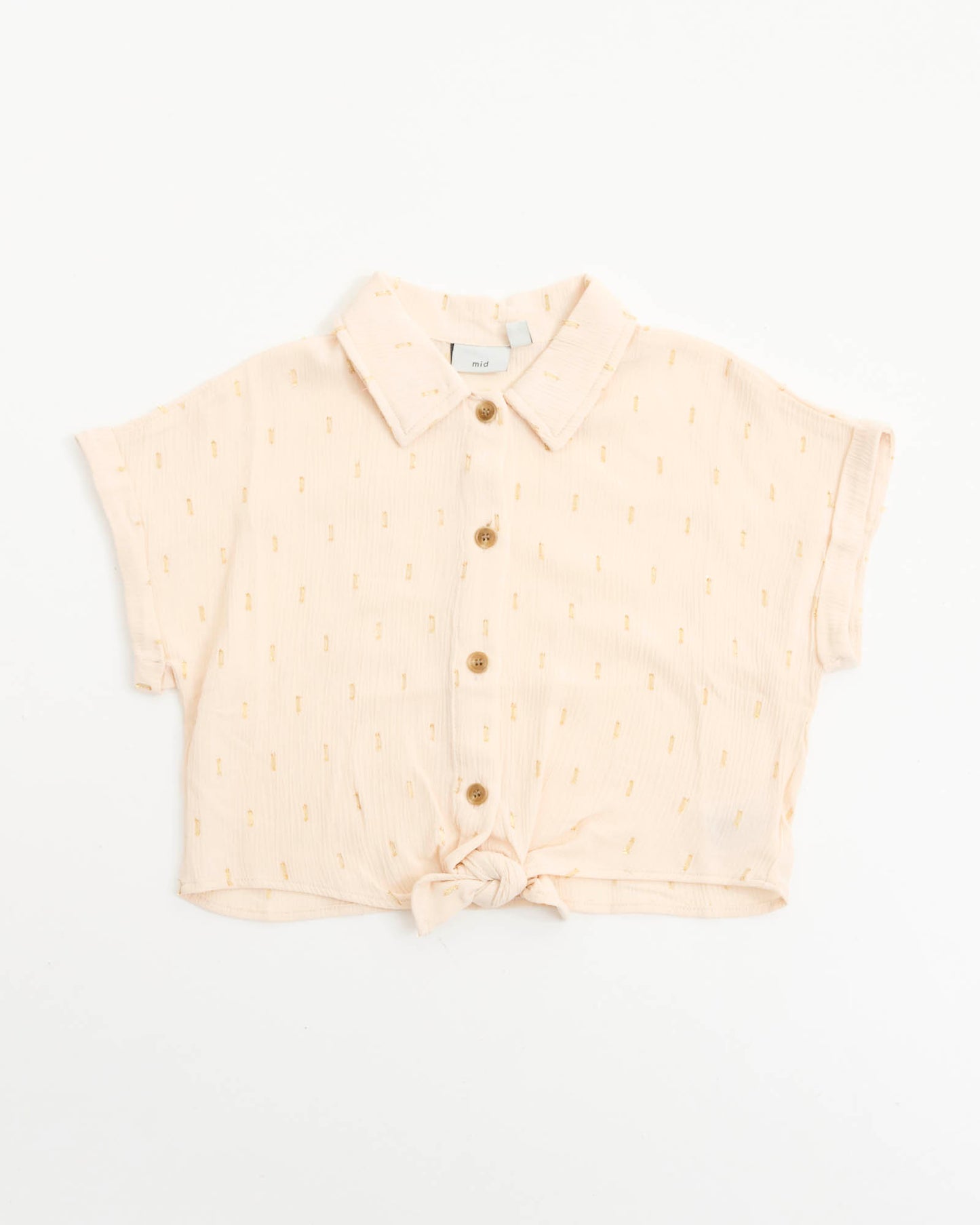 Youth Girls Metalic Stitch Crop Tee