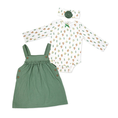 Girls 3 Piece Jumper Set Blue Floral