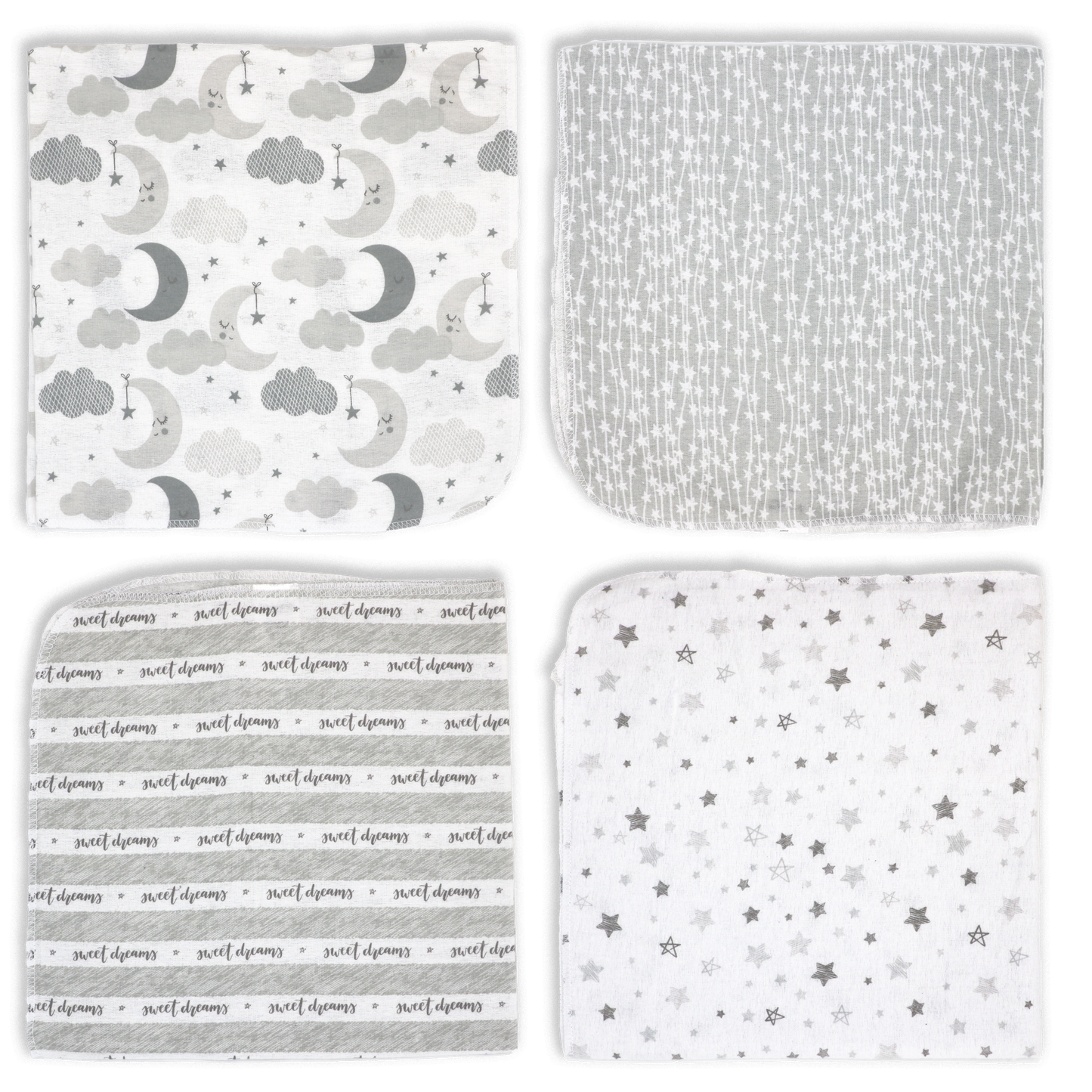 4 Pack Receiving Blanket – Hanging Sweet Dreams