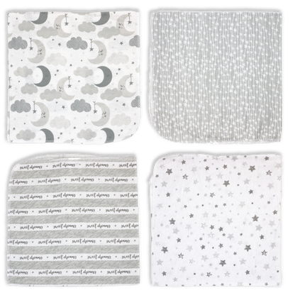 4 Pack Receiving Blanket – Hanging Sweet Dreams