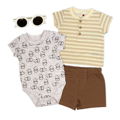 Boys 4 Piece Short Set: Dinosaur