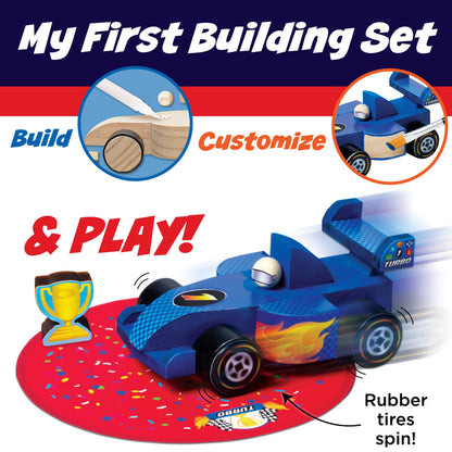 Buildeez! Blaze Race Car - DIY Wooden Craft Kit for Kids