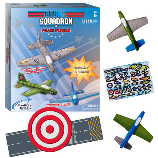 Stunt Squadron Foam Flyers Airplane Craft Kit for Kids